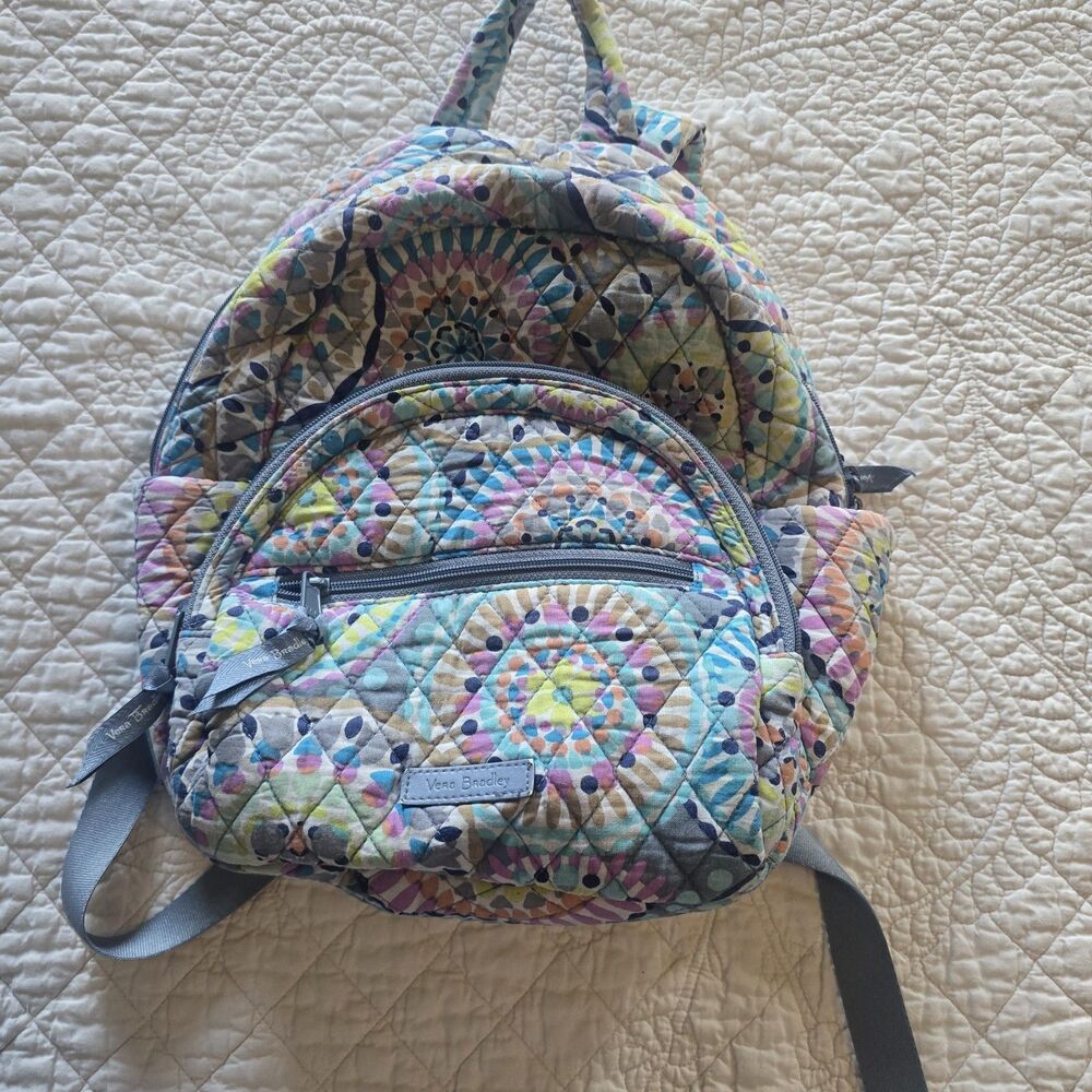 Vera Bradley Essential Compact Backpack Sunny Medallion Small FLAW LINING